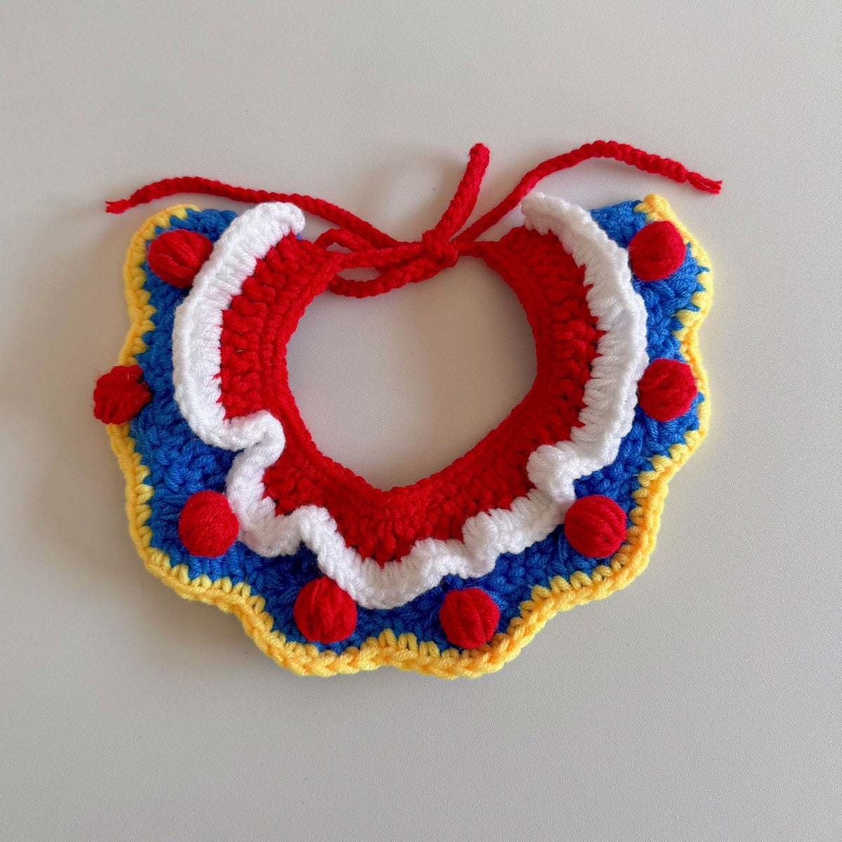 Hand‑Crochet Colorful Ruffle Pet Collar