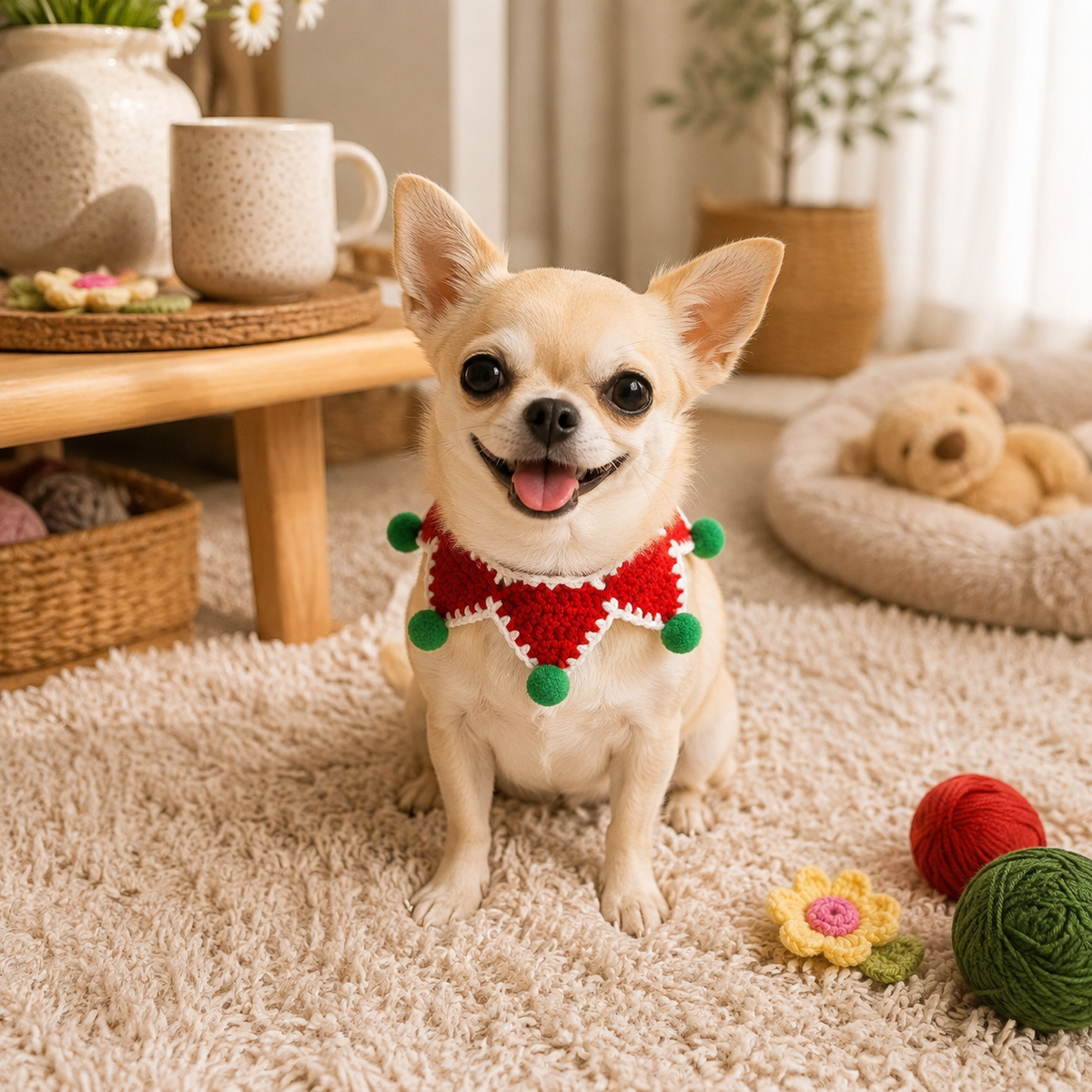 Hand-Crochet Christmas Pet Collar