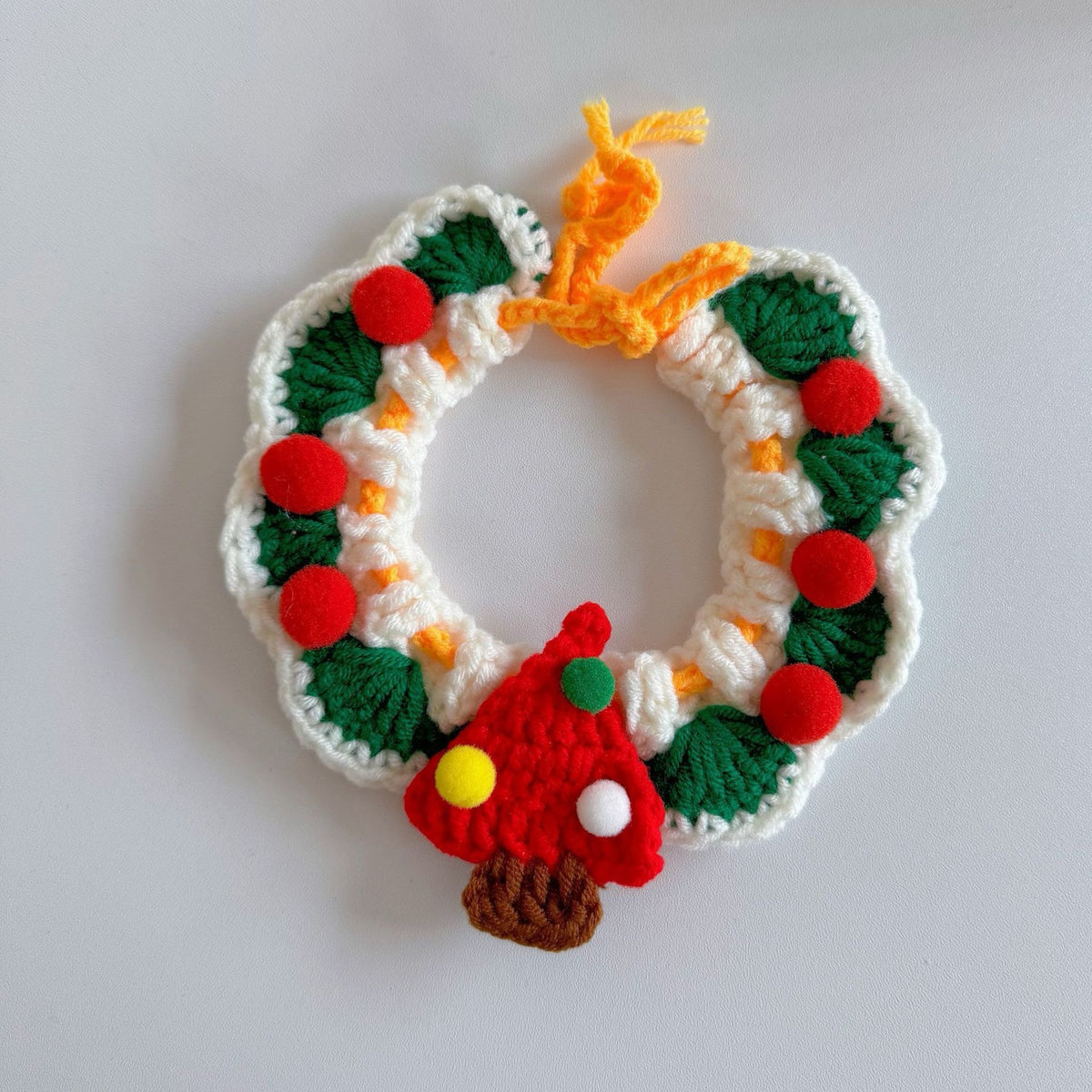 Hand‑Crochet Christmas Tree Pet Collar