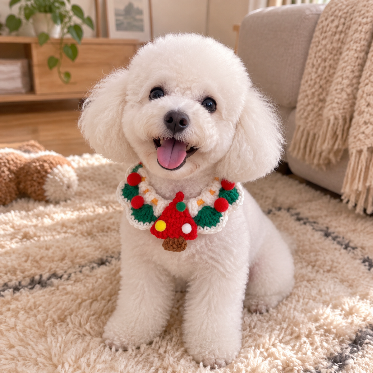 Hand-Crochet Christmas Pet Collar