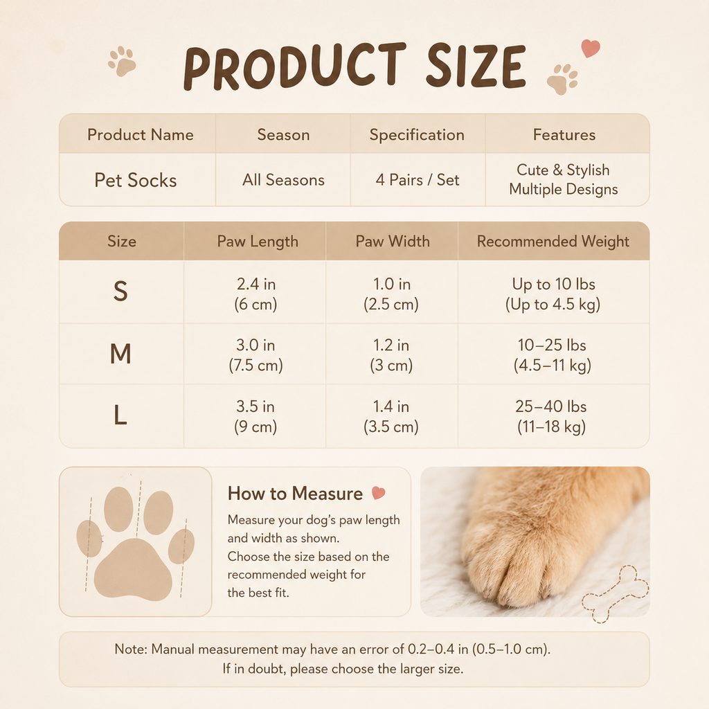 Non- Slip Cute Paws Pet Socks