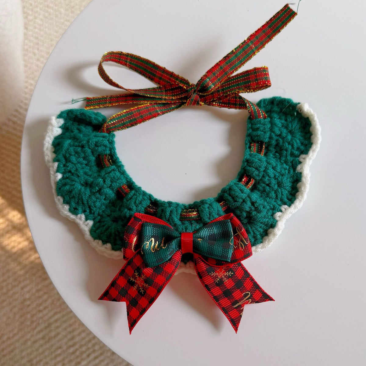 Hand-Crochet Christmas Pet Collar