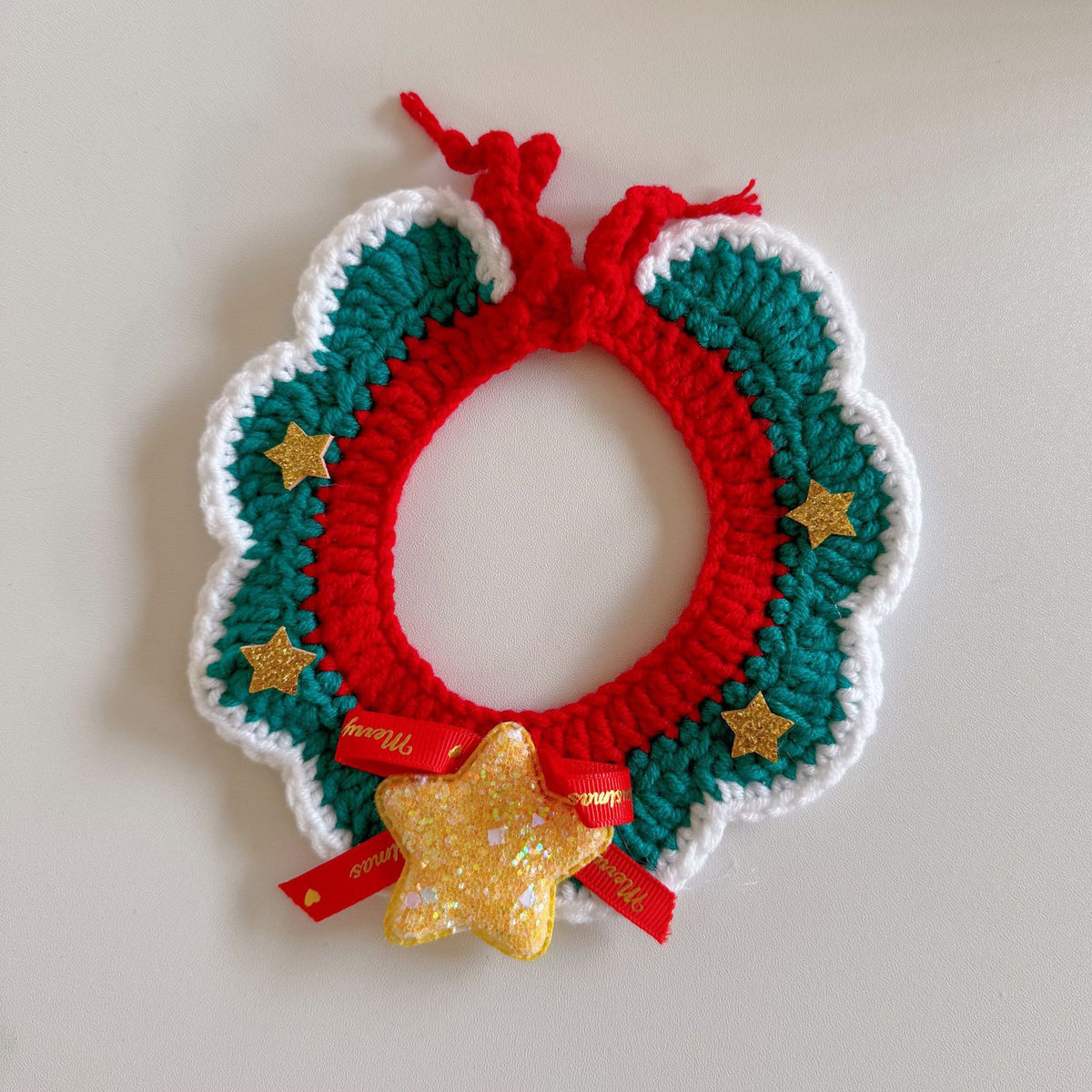 Hand-Crochet Christmas Pet Collar