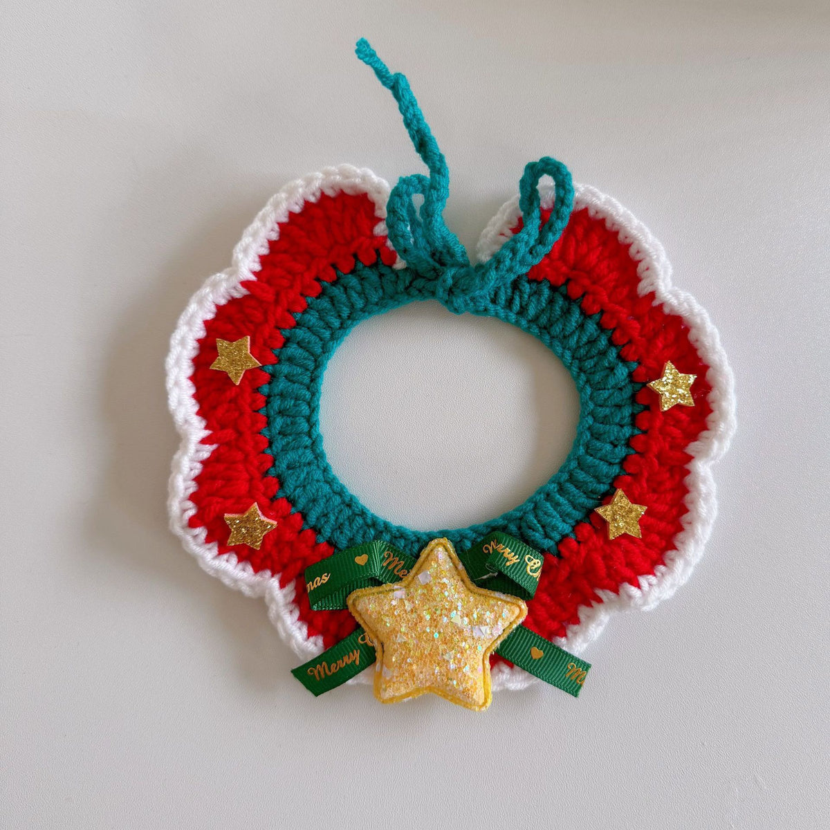 Hand-Crochet Christmas Pet Collar