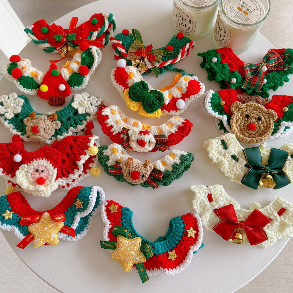 Hand-Crochet Christmas Pet Collar