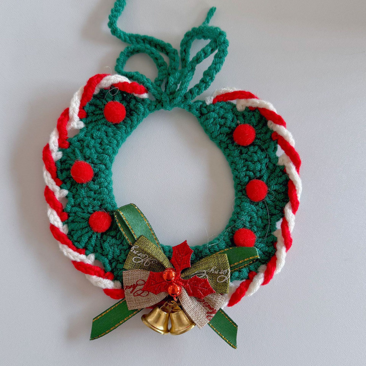 Hand-Crochet Christmas Pet Collar